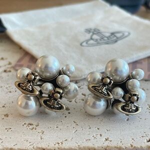 Vivienne Westwood Gold and Pearl Orb Earrings